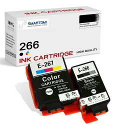 SMARTOMI Remanufactured Epson T266 T267 C13T26704010 Ink Cartridges(1 Black 1 Tricolor)