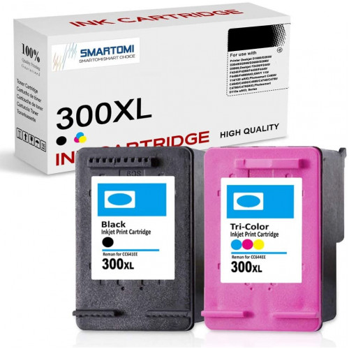 SMARTOMI Remanufactured HP 300XL 300 Ink Cartridges 2PK