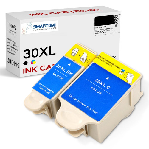 SMARTOMI Remanufactured Kodak 30XL Compatible 30 XL Ink Cartridges 2PK (1 Black 1 Tricolor)