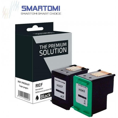 SMARTOMI Remanufactured HP 337 343 Ink Cartridges 2PK