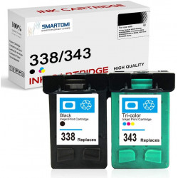 SMARTOMI Remanufactured HP 338 343 Ink Cartridges 2PK