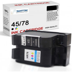 SMARTOMI Remanufactured HP 45 HP 78 Compatible Ink Cartridges (1 Black, 1 Color)
