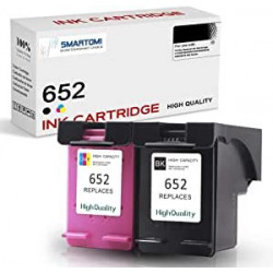 SMARTOMI Remanufactured HP 652 Ink Cartridges 2PK (1 Black 1 Tricolor)