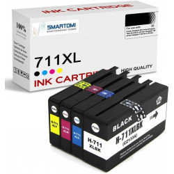 SMARTOMI HP 711XL 711 XL High Yield Compatible Ink Cartridges（1Black 1Cyan 1Magenta 1Yellow)