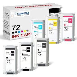 SMARTOMI Remanufactured HP 72 Ink Cartridges 6PK
