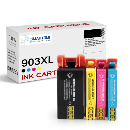 SMARTOMI 4PK HP 903XL Compatible KCMY Ink Cartridges