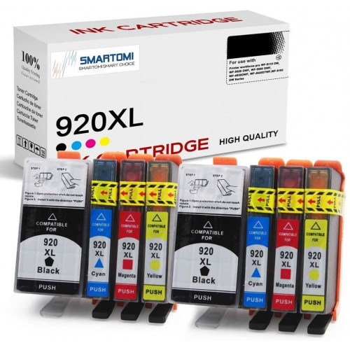 SMARTOMI HP 920XL 920 Compatible Ink Cartridges 8PK (2K 2C 2M 2Y)