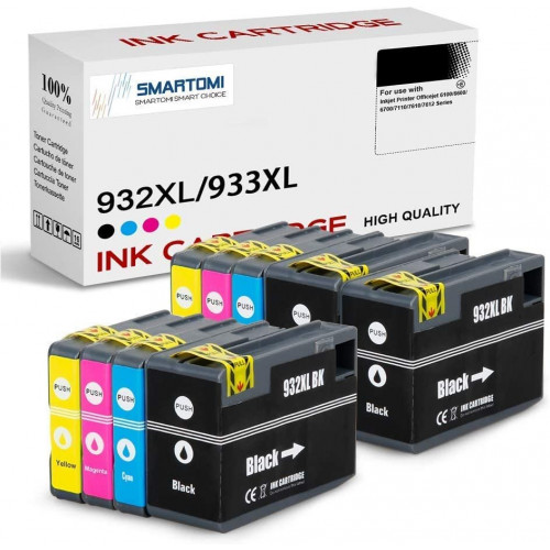 SMARTOMI HP 932XL 933XL Compatible Ink Cartridges 9 Pk 3BK 2C 2M 2Y