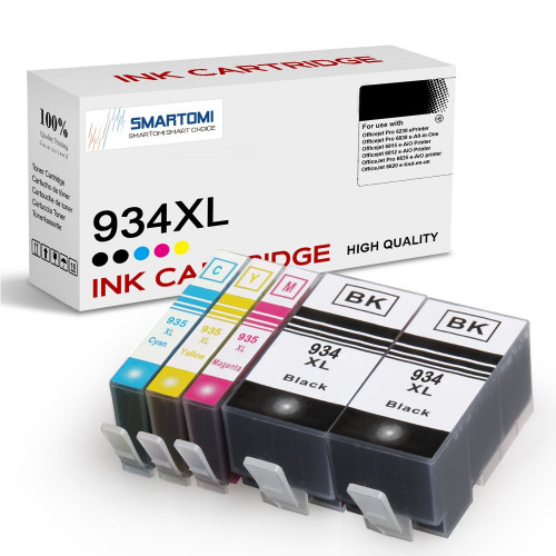 SMARTOMI HP 934XL 935XL Compatible Ink Cartridges 5 Pack (2BK 1C 1M 1Y)