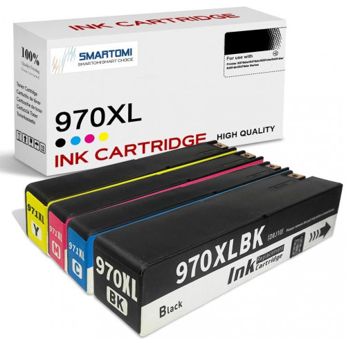 SMARTOMI HP 970XL 971XL Compatible Ink Cartridges 4PK (KCMY)