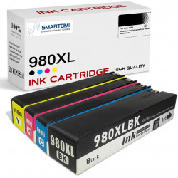 SMARTOMI HP 980XL 980 Compatible Black Cyan Magenta Yellow Ink Cartridges 4PK