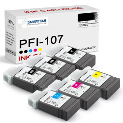 SMARTOMI Remanufactured Canon PFI 107 Ink Cartridges 6PK (2MB PB C M Y)
