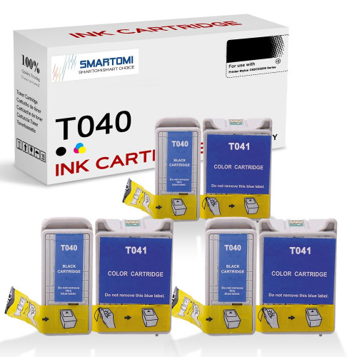 SMARTOMI Epson T040 T041 Compatible Ink Cartridges 6PK (3 Black 3 Tricolor)