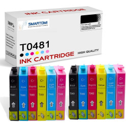 SMARTOMI Epson T0481 T0482 T0483 T0484 T0485 T0486 CompatibleInk Cartridges 12PK(2K 2C 2M 2Y 2LC 2LM
