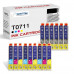 SMARTOMI Epson T0711 0712 0713 0714 Compatible Ink Cartridges 15PK(6K 3C 3M 3Y)