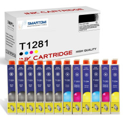 SMARTOMI Epson T1281 T1282 T1283 T1284 Compatible Ink Cartridges 12PK(6K 2C 2M 2Y)