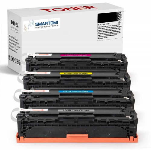 SMARTOMI 4PK HP CF210X 131X Remanufactured KCMY Toner Cartridges