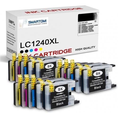 SMARTOMI Brother LC1240 LC1240XL Ink Cartridges 15 Pack(6BK 3C 3M 3Y)