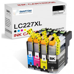 SMARTOMI Brother LC227XL LC225 Compatible Ink Cartridges 4PK (KCMY)