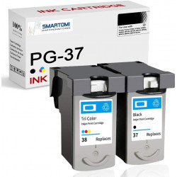 SMARTOMI Remanufactured Canon PG37 CL38 PG 37 CL 38 Ink Cartridges2PK