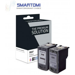 SMARTOMI Remanufactured Canon PG40 CL41 Ink Cartridges 2PK