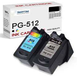 SMARTOMI Remanufactured Canon PG512 CL513 Ink Cartridges 2PK