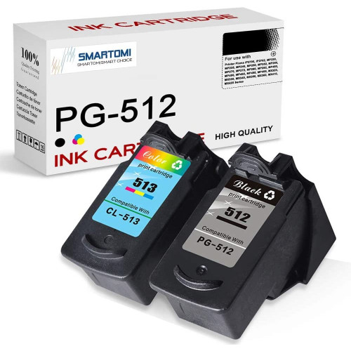 SMARTOMI Remanufactured Canon PG512 CL513 Ink Cartridges 2PK