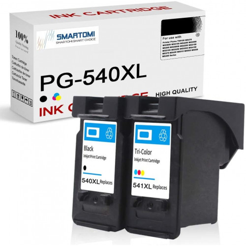 SMARTOMI Remanufactured Canon PG540XL CL541XL Ink Cartridges 2PK
