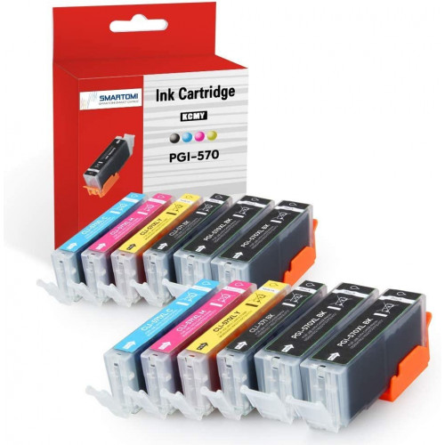 SMARTOMI 12PK Canon PGI-570XL CLI-571XL Compatible Ink Cartridges
