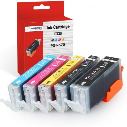 SMARTOMI 5PK Canon PGI-570 XL CLI-571 XL Compatible Ink Cartridges