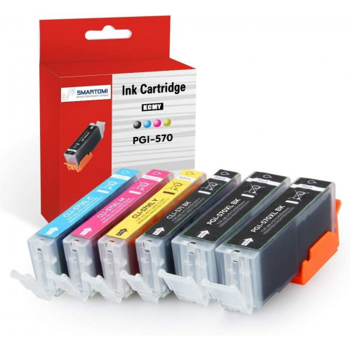 SMARTOMI 6PK Canon PGI-570 XL CLI-571 XL Compatible Ink Cartridges