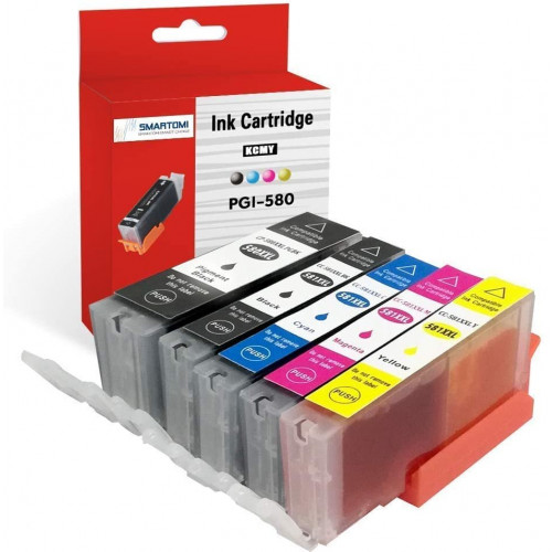 SMARTOMI 5PK Canon PGI-580 XXL CLI-581 XXL Compatible Ink Cartridges