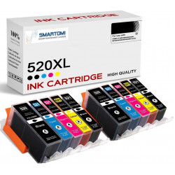 SMARTOMI Compatible Canon PGI-520XL CLI-521XL Ink Cartridge 10PK(2BK 2PGBK 2C 2M 2Y)