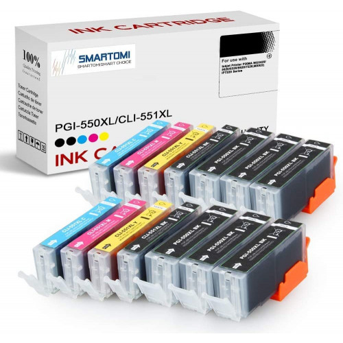 SMARTOMI Canon 550XL 551XL Compatible Ink Cartridges (6PGBK, 2BK, 2C, 2M, 2Y)