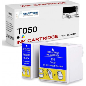 SMARTOMI Epson T053 T050 Compatible Ink Cartridges 2PK(1 Black 1 Tricolor)