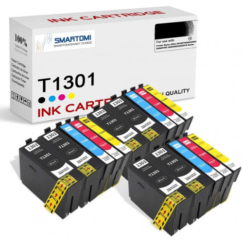 SMARTOMI Epson T1301 T1302 T1303 T1304 T1306 Compatible Ink Cartridges 15PK (6K 3C 3M 3Y)